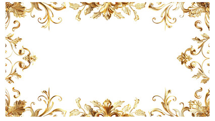 A gold framed white background with a gold border