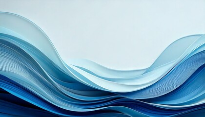 Obraz premium Clean Abstract Wave Shapes: Minimal wave-like shapes in soft blues and grays flowing gently