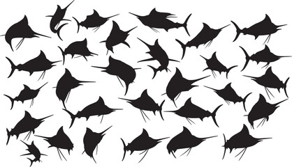 Marlin Silhouette for Fishing and Ocean-Themed Designs