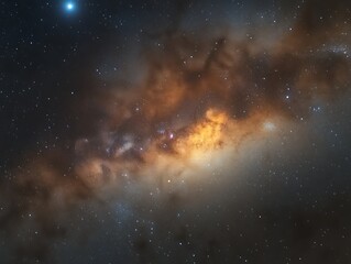 Fototapeta premium Celestial panorama, cosmic dust and stars.