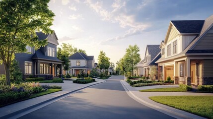 Suburban Dream: Luxurious Homes in a Tranquil Neighborhood