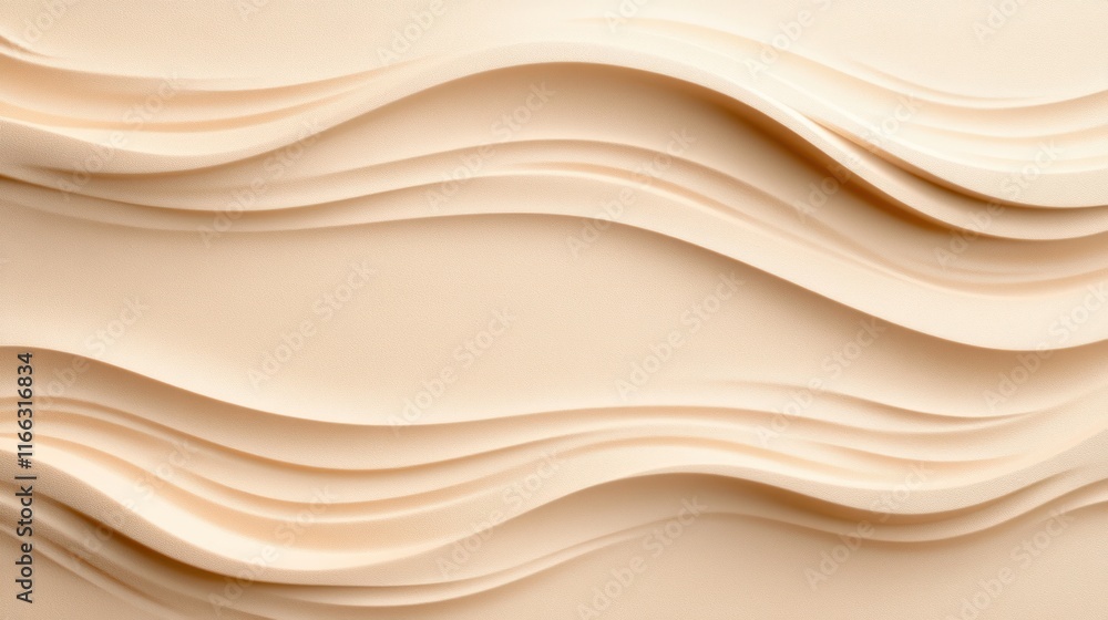Poster abstract wavy texture in soft beige tones for design use.