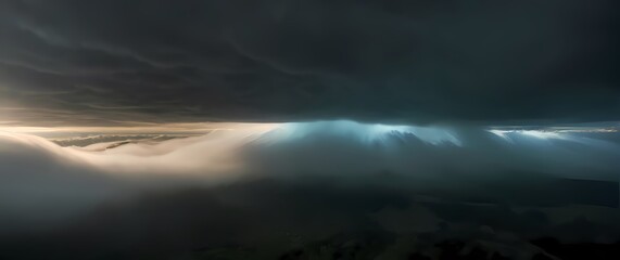 Cloudy skies with ethereal light invoking emotions loaded with unexplainable feelings inviting imagination. Extremely detailed high resolution illustration.