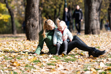 Cherished Bond Between Mom And Daughter In Fall