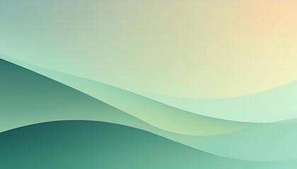Fototapeta premium Abstract Green and Beige Wave Background Soft Gradient Smooth Curves Modern Design Min