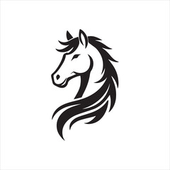 horse silhouette isolated on white