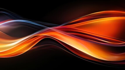 Obraz premium Vibrant abstract waves of light in orange and blue hues