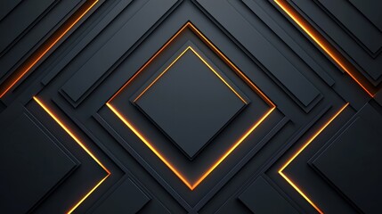 Modern geometric wall design with glowing accents