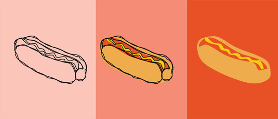ast food vector design with Hot dog isolated
