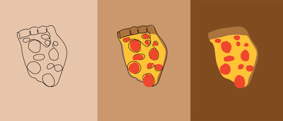 Pizza Slice Vector. Vector illustration of a slice of pizza with cheese