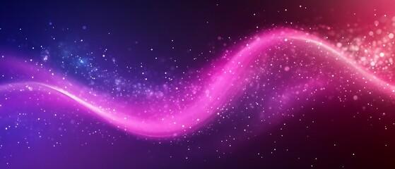 Obraz premium Abstract pink and purple glowing wave with particles.