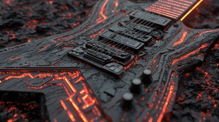 Dynamic Heavy Metal Album Cover: Abstract Art & Bold Typography in 3D Rendered Design