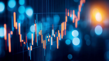 Dynamic stock market chart with vibrant data visualization