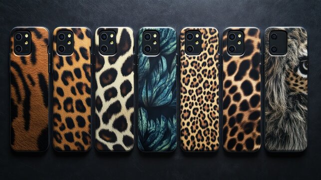 Collection of Stylish Phone Cases with Animal Prints - Powered by Adobe