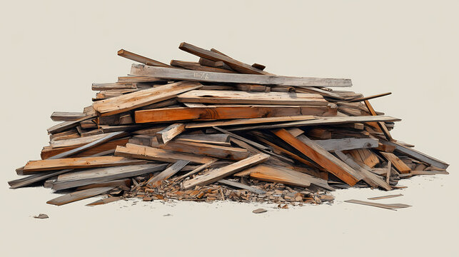Old boards disassembled structures repurposed firewood new project nearby soon hopefully today. Sapphirewood. Illustration