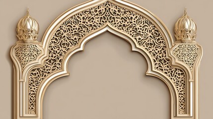 Elegant Gold Archway With Intricate Islamic Design
