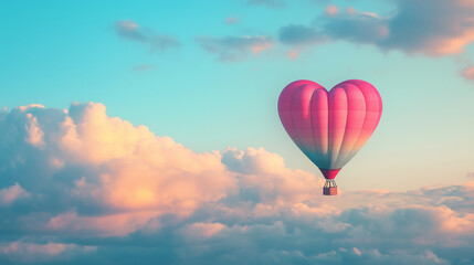 Obraz premium Cute Heart Balloon Background Wallpaper