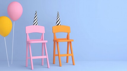 Happy Birthday Concept, Energetic birthday party musical chairs game moment captured in low resolution.