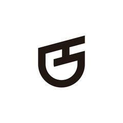 letter hg simple geometric lines simple logo vector