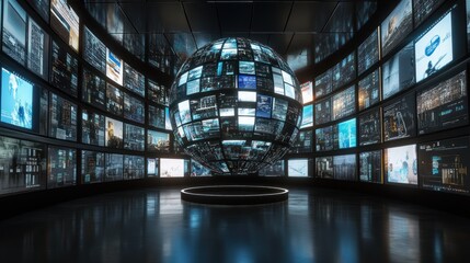 Global data network visualization.