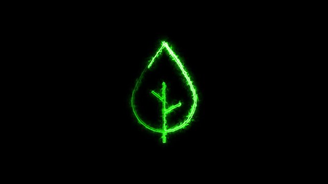 neon Leaf icon. Leaf icon, ecology symbol. eco sign, ecology symbol. tree 