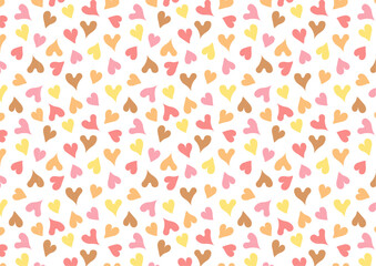 可愛いハートのパターンイラスト_茶色_スウォッチ登録あり
