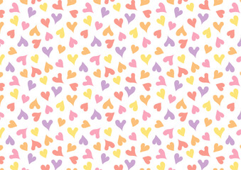 可愛いハートのパターンイラスト_紫_スウォッチ登録あり
