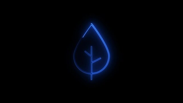 neon Leaf icon. Leaf icon, ecology symbol. eco sign, ecology symbol. tree 