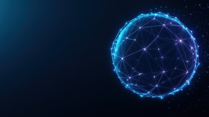 Abstract representation of a digital sphere with connected nodes.