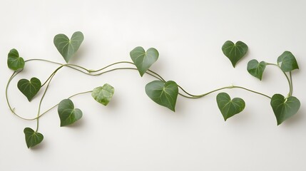 Obraz premium Heart shaped leaves vine on white background