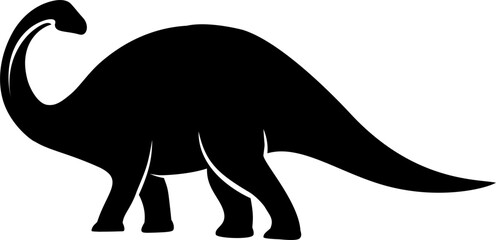 Sauropod dinosaur silhouette design illustration by hand drawn.