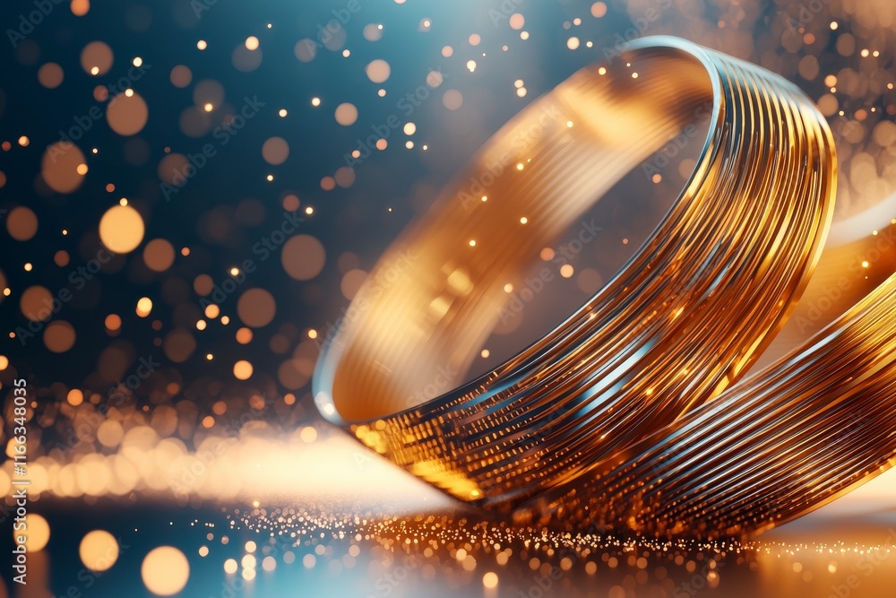 Aufkleber shiny golden rings with sparkling background in a soft focus setting