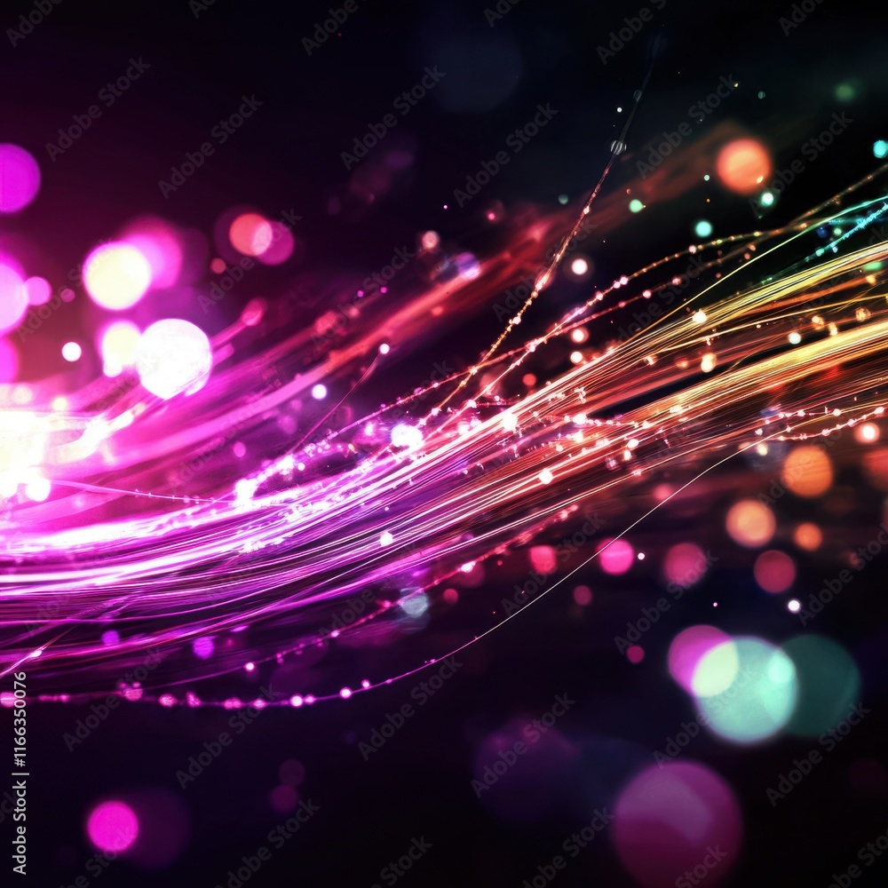 Poster dynamic light trails abstract art digital creation colorful environment artistic perspective visual 