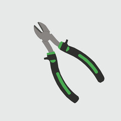 Silver combination pliers with green handles, Close-up of combination pliers isolated on white background, Professional combination pliers for various tasks, Durable combination pliers for heavy-duty 