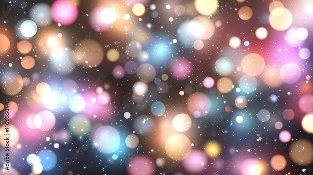 Aufkleber colorful bokeh lights creating enchanting atmosphere indoor setting digital art abstract viewpoint v