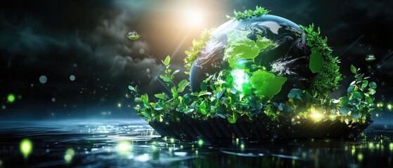 Sustainable development goals and strategies for green technology eco concept clean energy and environmental protection
