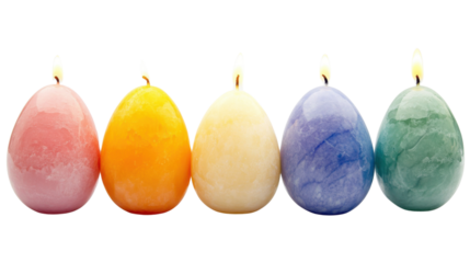 Candle shaped like an Easter egg transparent background
