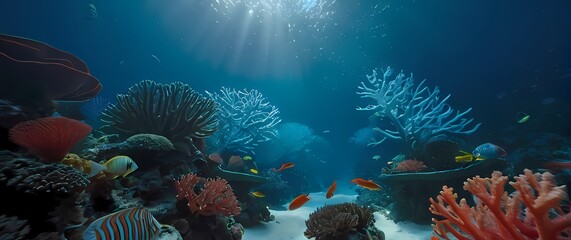 Obraz premium A stunning array of fish darting through coral gardens inviting exploration