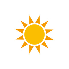Sun heat icon. Simple flat style. Shine, warm, web, pictogram, sunlight, heat, symbol, weather concept. Vector illustration isolated. SVG