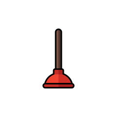 Plunger icon. Simple color, flat, filled outline style. Sink, toilet, pump, plumber, suction, unclog, bathroom concept. Sign symbol design. Vector illustration isolated. SVG