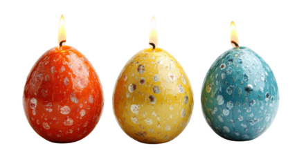 Candle shaped like an Easter egg transparent background