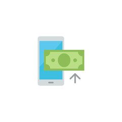 Top up payment icon. Simple color, flat style. Mobile, card, phone, prepaid, credit, business concept. Sign symbol design. Vector illustration isolated. SVG