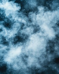Fototapeta premium White Smoke Billows Against Dark Blue Background