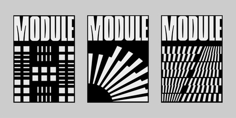 Minimal brutalism Poster Set, Cover Collection Template. Print Template for Flyer and Brochure. Streetwear Brutalism Poster Bundle. Event Template Vector.