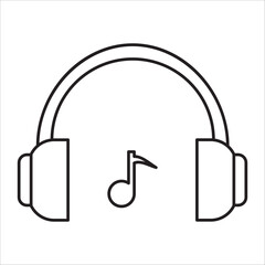 Headhpone icon outline vector