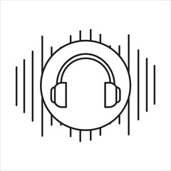 Headhpone icon outline vector