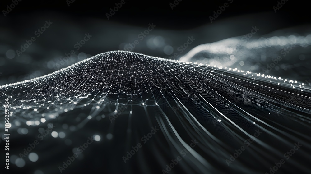 Poster abstract dark weblike network structure design