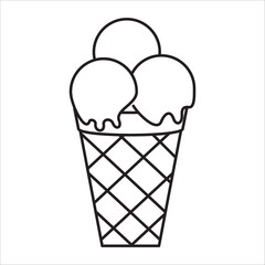 Ice cream icon outline vector