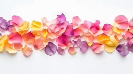 Fototapeta premium Colorful Rose Petals Arranged in a Gradient Pattern