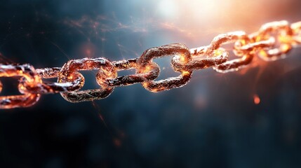 Blockchain security visualization featuring interconnected glowing locks symbolizing data protection, technology, and innovation